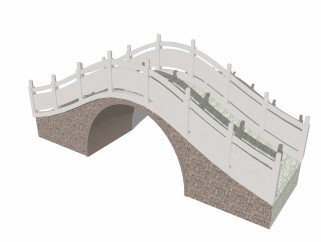 自然风拱桥草图大师模型，拱桥sketchup模型免费下载