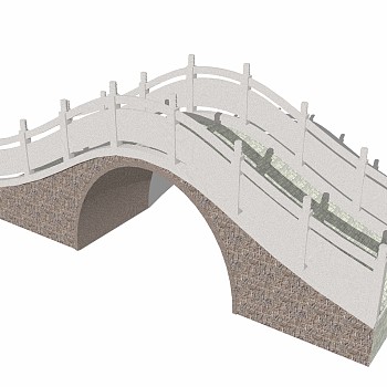自然风拱桥草图大师模型，拱桥sketchup模型免费下载