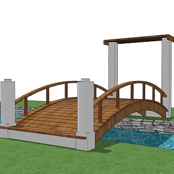 拱桥草图大师模型下载，sketchup拱桥模型分享