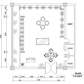 现代服装店施工图cad图纸下载