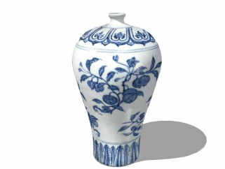  中式 花瓶草图大师模型，花瓶sketchup模型下载