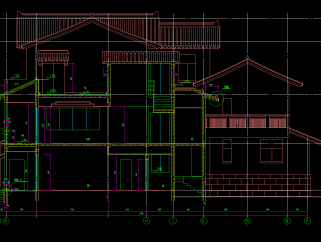 江南民居休闲中心施工图，休闲中心CAD建筑图纸下载