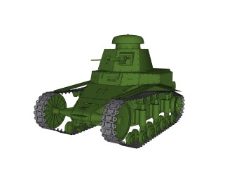 苏联T-18轻型坦克su模型，坦克草图大师模型下载