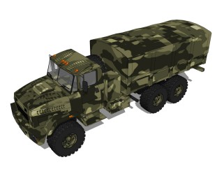 军用卡车sketchup模型，军用卡车skp模型下载