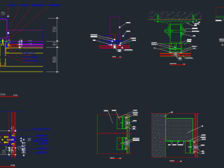玻璃幕墙全套CAD图库，玻璃幕墙CAD施工图纸下载