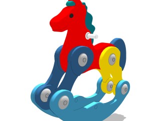 现代木马摇椅玩具草图大师模型，玩具su模型下载