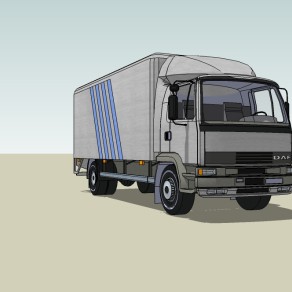 现代卡车货车草图大师模型，卡车sketchup模型