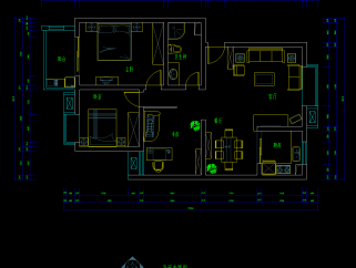 套房户型图CAD施工图，套房户型图CAD图纸下载