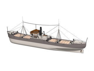 现代大型货轮skb文件模型，货船skp模型下载