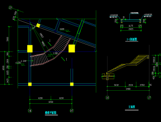 某地区全钢弧形楼梯结构设计施工图纸，弧形楼梯结构设计CAD建筑图纸下载