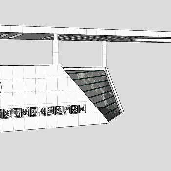 现代厂区大门草图大师模型，入口大门SU模型下载