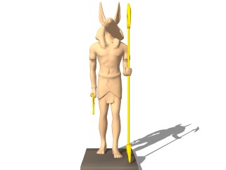 阿努比斯神像雕塑su模型,摆件草图大师模型下载