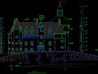 城堡全套CAD施工图，城堡CAD建筑图纸下载