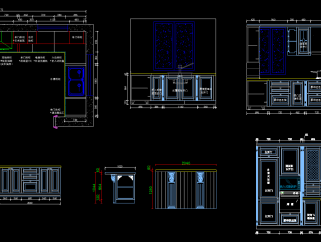 法式橱柜CAD图库橱柜设计素材，橱柜设计图纸下载