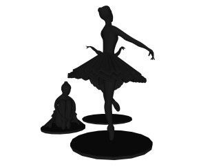 芭蕾舞女孩雕塑su模型,摆件草图大师模型下载