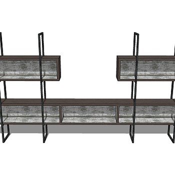 简约置物架草图大师模型，置物架sketchup模型下载
