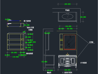 卫浴CAD图纸，背景墙CAD施工图纸下载