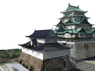 日式城堡草图大师模型下载、日式城堡su模型下载