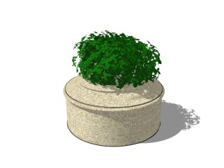 现代圆形树池skp文件免费下载，景观树池sketchup模型
