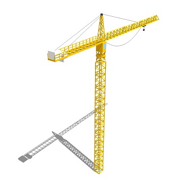 现代大型工用塔吊起重机su模型，工业器材sketchup模型下载