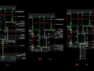 玻璃全套详细的CAD图库，玻璃素材CAD施工图下载