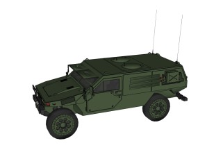 现代VBL轻型装甲侦查车sketchup模型，侦查车草图大师模型下载