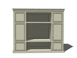 简欧实木储物柜sketchup模型，柜子草图大师模型下载