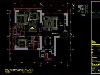 户型样板房CAD施工图，CAD建筑图纸免费下载
