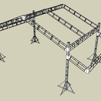钢结构架子su模型下载、钢结构架子草图大师模型下载