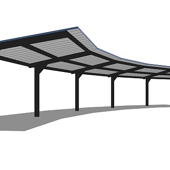 现代雨棚草图大师模型，雨棚sketchup模型下载
