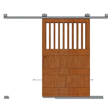 现代谷仓门草图大师模型，谷仓门SU模型下载