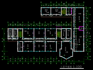 某3层框架结构综合楼结构设计方案图，框架结构施工图纸下载