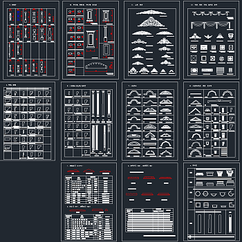 豪华欧式节点全套CAD图库，欧式节点CAD施工图纸下载