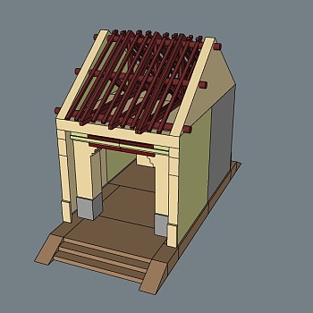 凉亭SU模型免费下载，凉亭草图大师模型