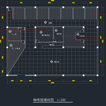 某蝴蝶主题咖啡屋室内设计，咖啡馆CAD施工图纸下载