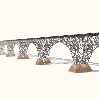 铁路桥草图大师模型设计下载，sketchup铁路桥su模型分享