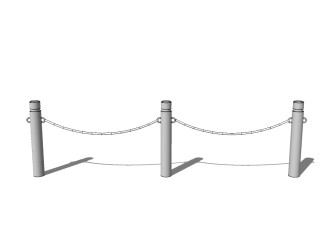 铁索栏杆草图大师模型，铁索栏杆sketchup模型下载