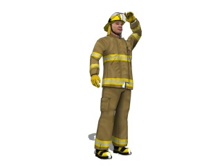 现代消防员草图大师模型，人物sketchup模型下载