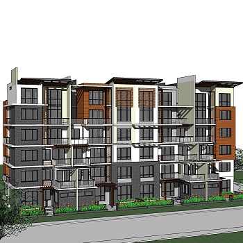 现代别墅住宅su模型免费下载，sketchup别墅草图大师模型