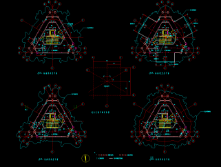 圆通宝殿CAD施工图，寺庙CAD建筑图纸下载