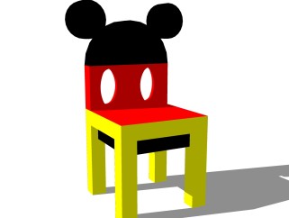 现代儿童椅子免费su模型，儿童椅sketchup模型下载
