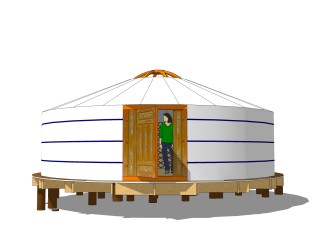 现代蒙古包草图大师模型，帐篷sketchup模型下载