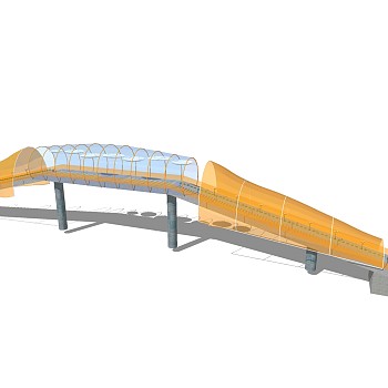 现代人行天桥草图大师模型，人行天桥sketchup模型免费下载