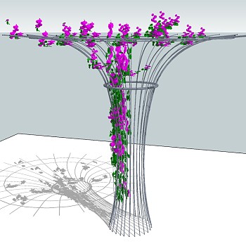 现代景观花架草图大师模型，景观花架sketchup模型下载