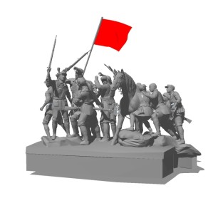 红军人物雕塑SU模型下载，雕塑skb模型分享