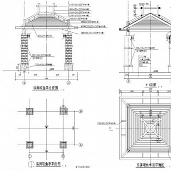 园林景亭施工详图