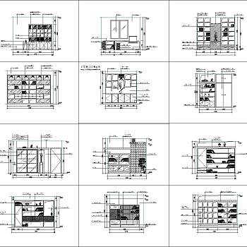 33款书架设计立面CAD图纸下载