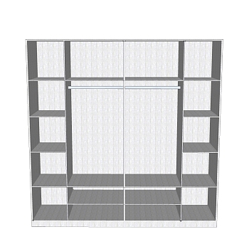 现代简约衣柜草图大师模型，衣柜SKP模型下载