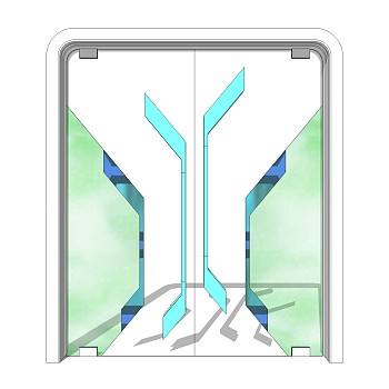 现代门草图大师模型，现代门SU模型下载