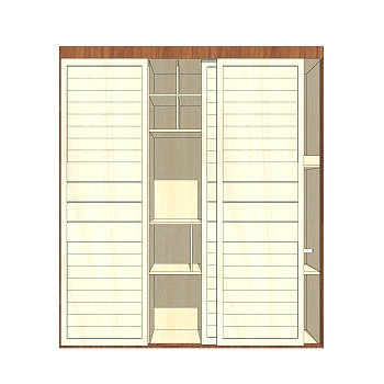 现代简约衣柜草图大师模型，储物柜SKP模型下载